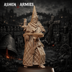 Ashen Armies Bleeding Procession Flamethrower Pilgrim resin miniature with capirote head