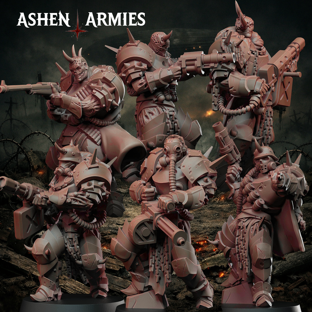 Ashen Armies Hellbound Apostasy Anointed resin miniatures - complete set of six.