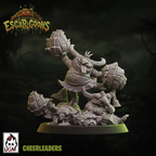Escar-Goons Fantasy Football Team Cheerleaders resin miniatures. Showing all three. 
