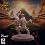 UGNI Miniatures Crypt Guards resin miniature with heavy armour and mohican hair in an angry pointing pose.