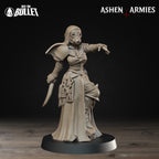 Ashen Armies Sanctified Legion Combat Medic resin miniature. Wearing gas mask.