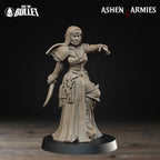 Ashen Armies Sanctified Legion Combat Medic resin miniature. Front view.