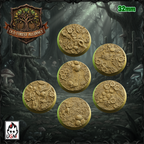 UGNI Miniatures Old Forest Alliance resin bases  6 x 32mm round. Foliage and easter eggs