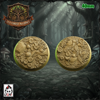 UGNI Miniatures Old Forest Alliance resin bases  2 x 40mm round. Foliage and easter eggs