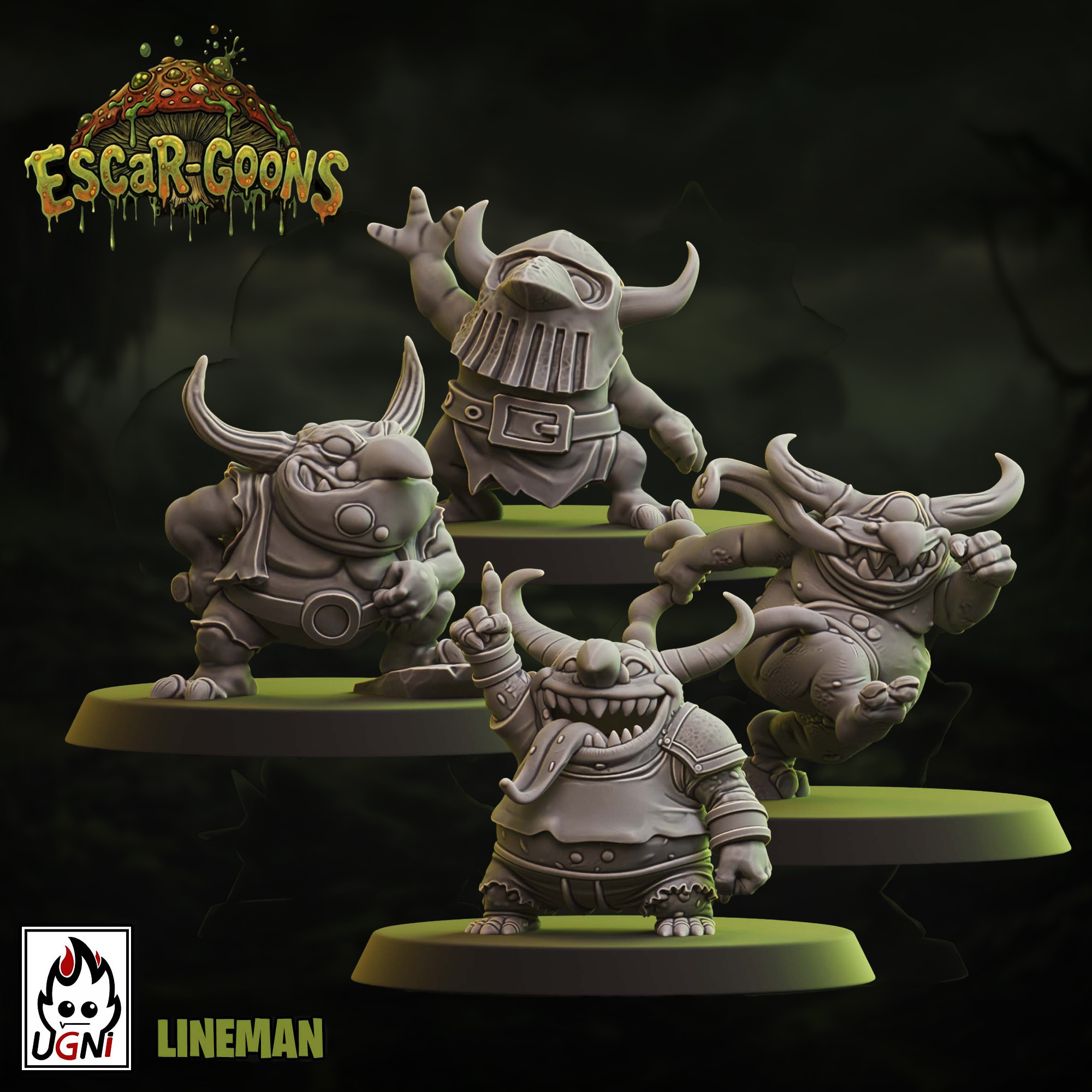 UGNI Miniatures Escar-goons resin miniature four linemen