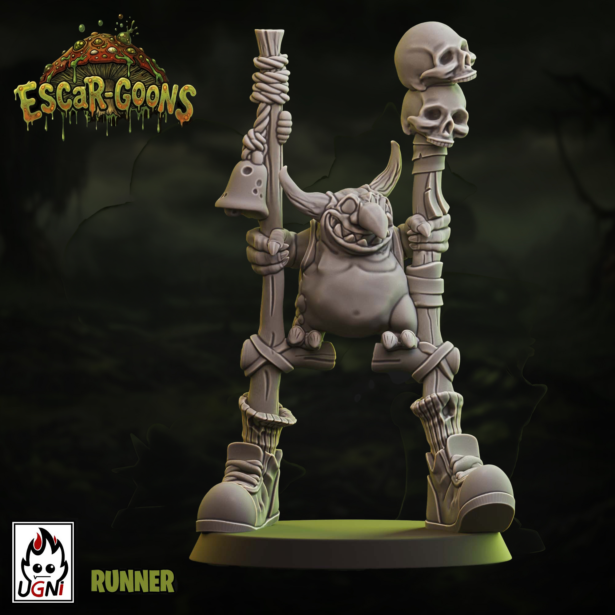 UGNI Miniatures Escar-goons resin miniature runner on stilts