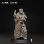 Ashen Armies Bleeding Procession Pilgrim resin miniature with flamethrower and gas mask head