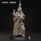 Ashen Armies Bleeding Procession Pilgrim resin miniature with flamethrower and praying capirote head