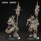 Two Ashen Armies Hellbound Apostasy Heretic Priest resin miniatures showing different head, weapon and spear options.