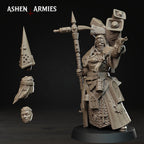 Ashen Armies Bleeding Procession War Prophet resin miniature showing all the head options.