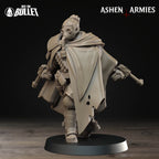 Ashen Armies Holy Shogunate Sniper Priest resin miniature with gas mask.