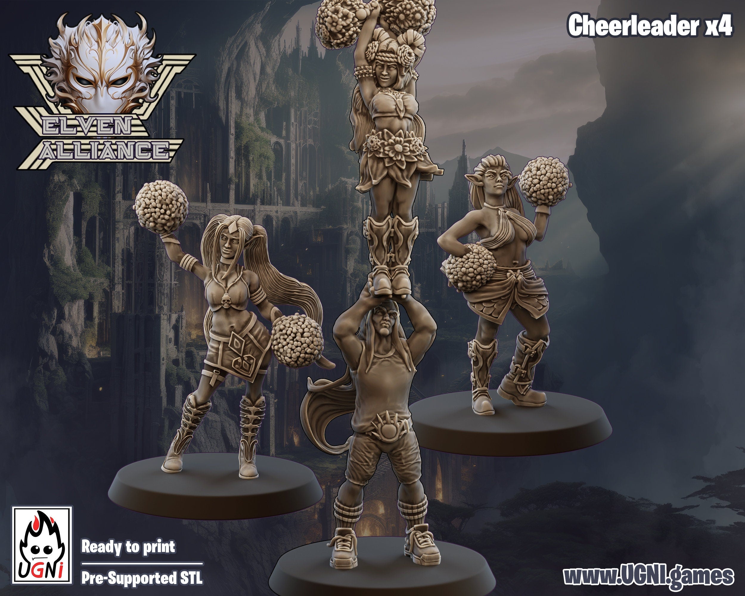 Elven Alliance Fantasy Football Team Cheerleaders and Support Crew