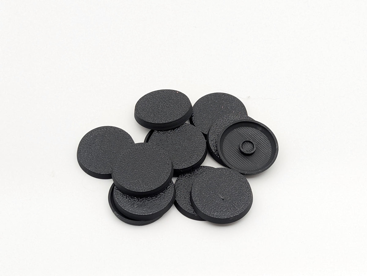 25mm Round Plain Coloured Miniature Base for Tabletop Games and Wargaming | Multiple Colours