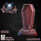 Vampire Fantasy Football Team Cheerleaders and Coffin Token