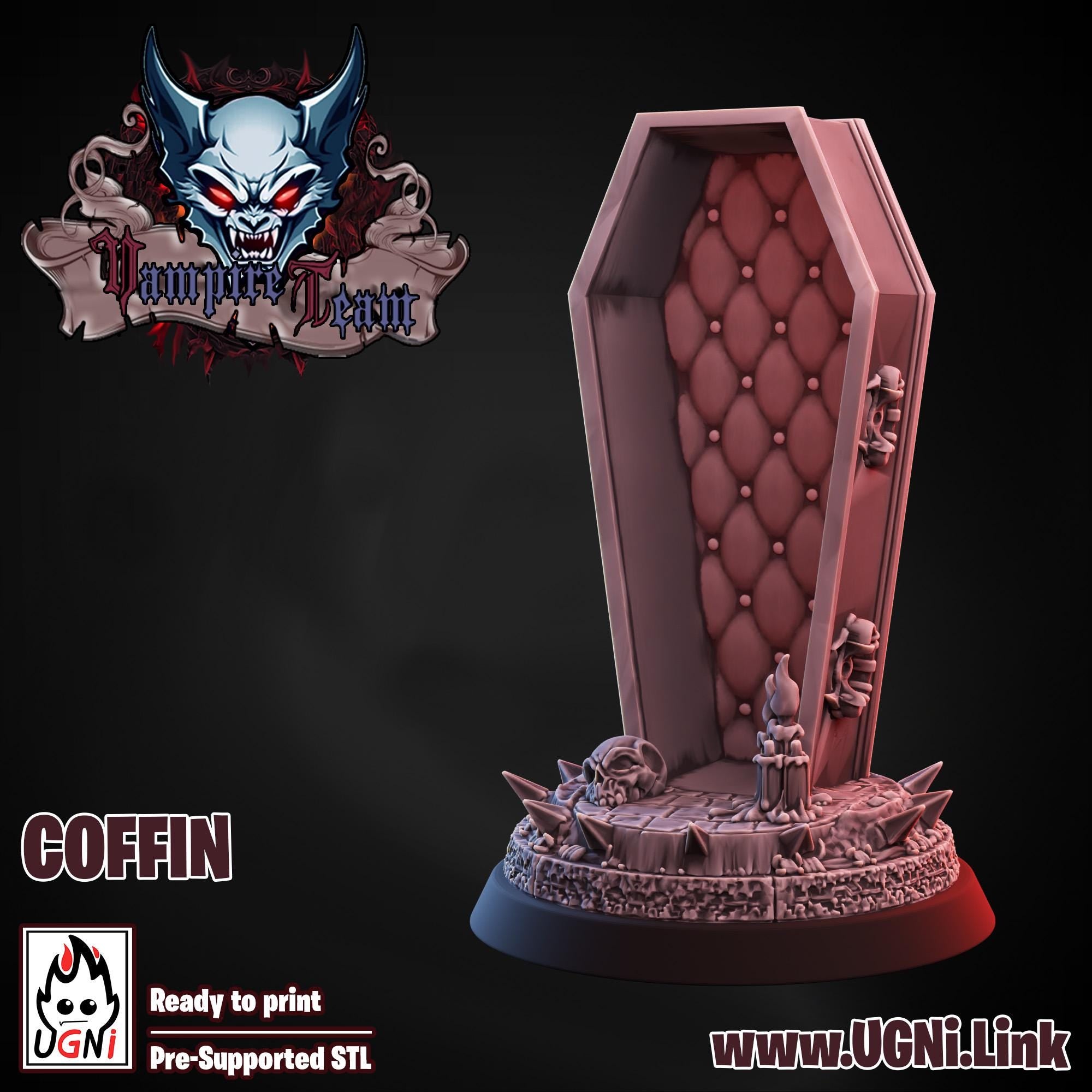 Vampire Fantasy Football Team Cheerleaders and Coffin Token