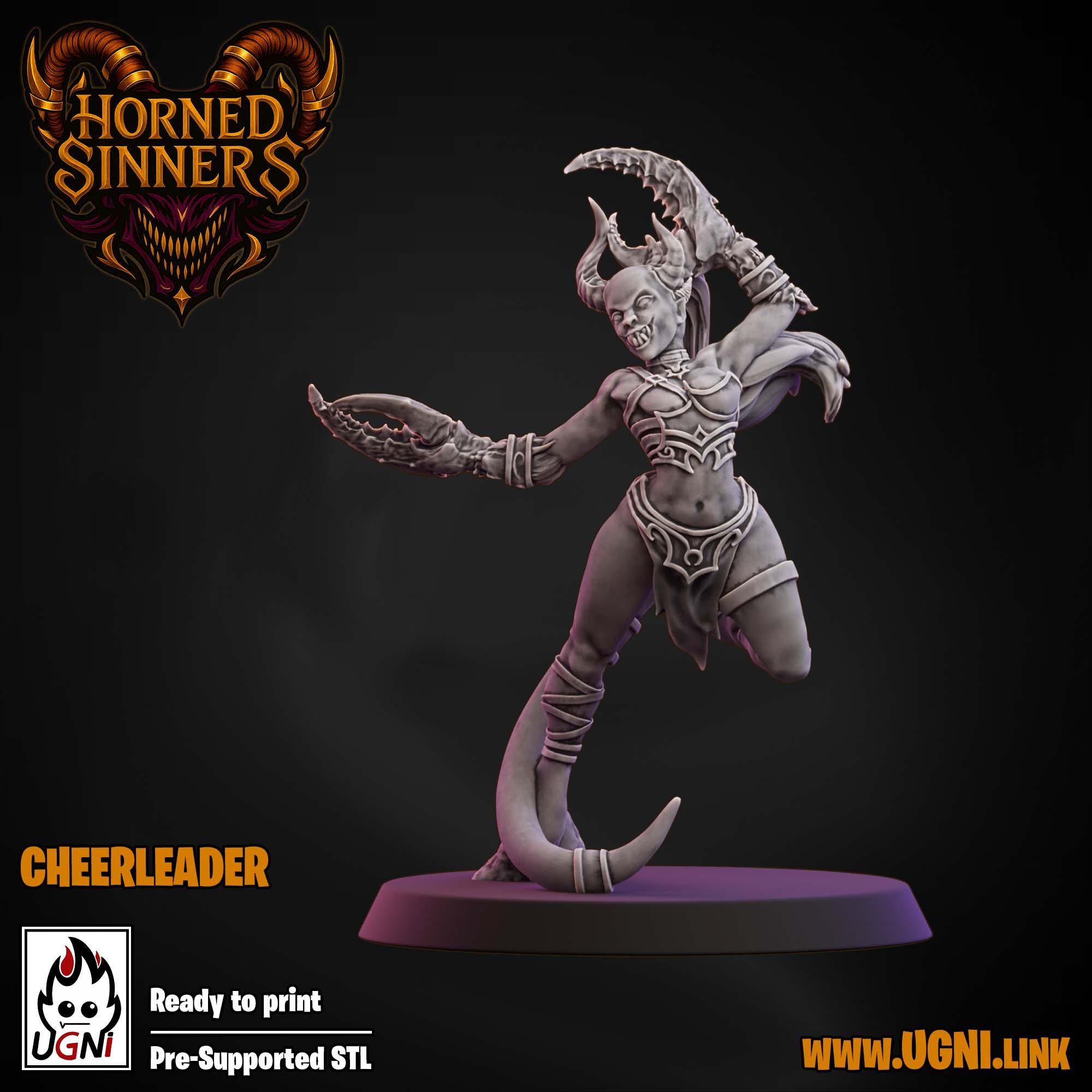 Horned Sinners Fantasy Football Team Cheerleaders and Support Crew