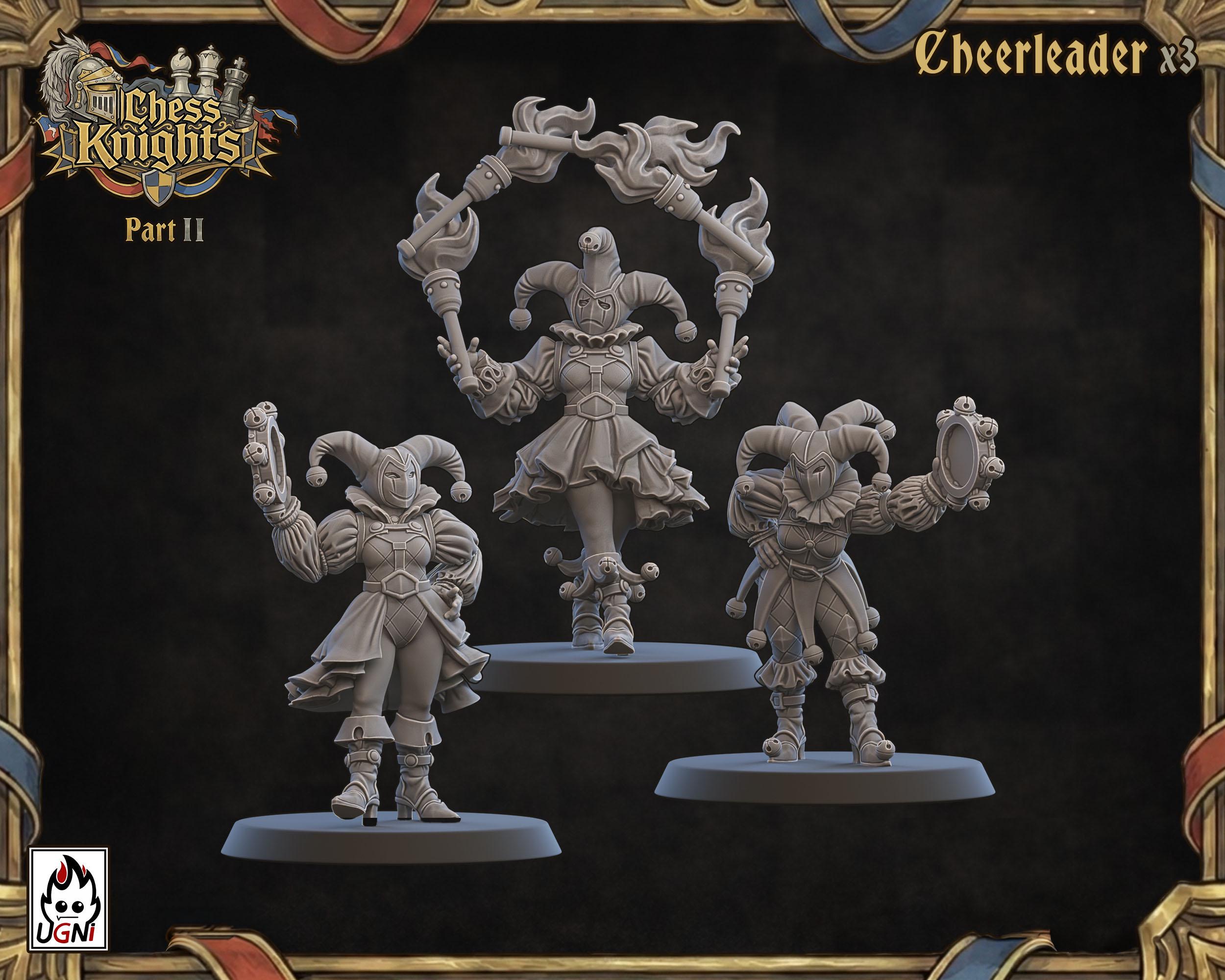 Chess Knights Fantasy Football Team Jesters and Support Crew