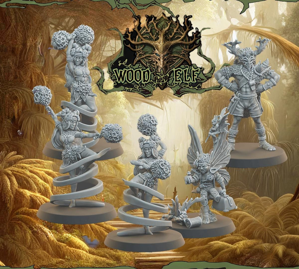 Wood Elves Fantasy Football Team Cheerleaders and Support Crew