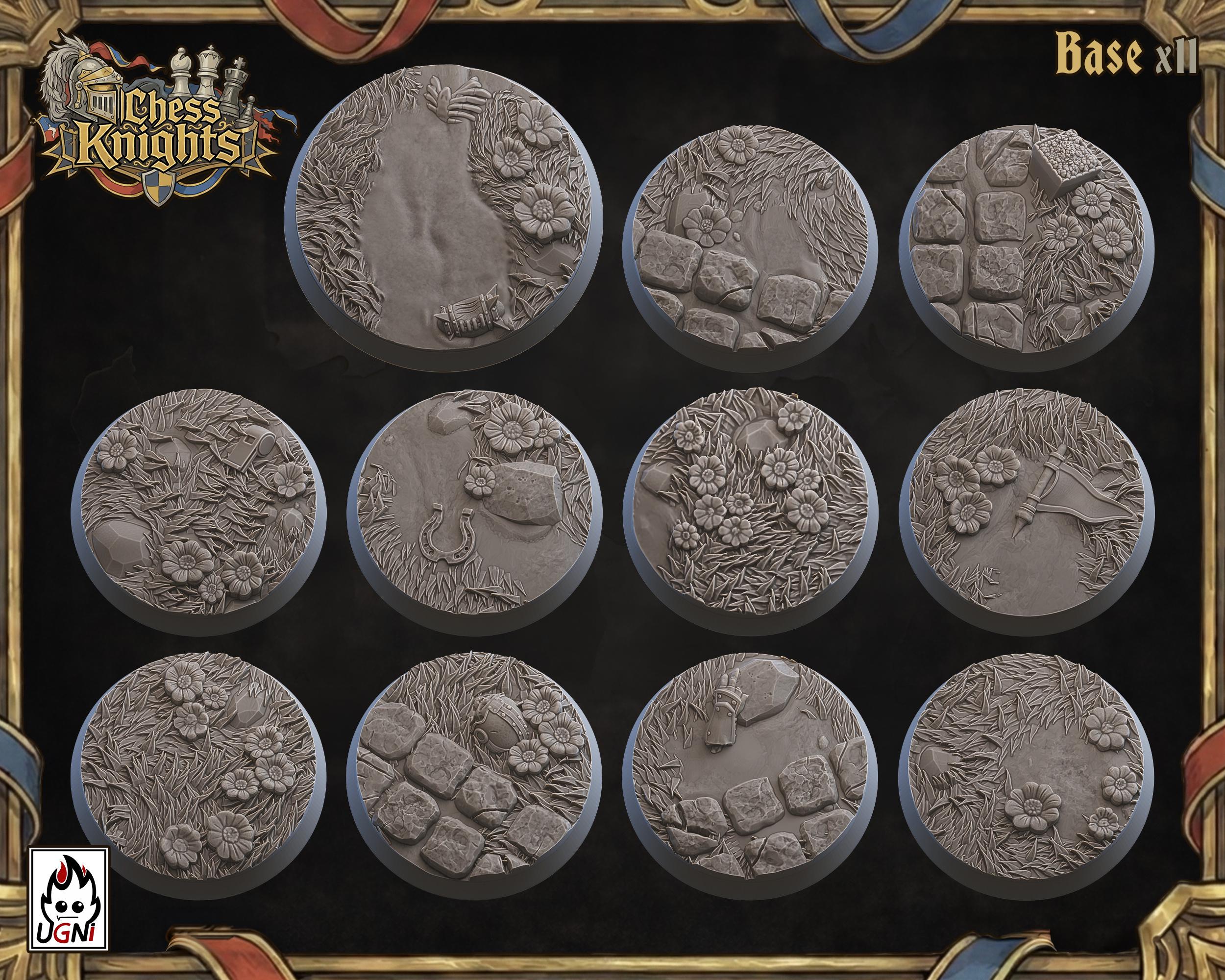 Chess Knights Flagstone Field High Res Bases